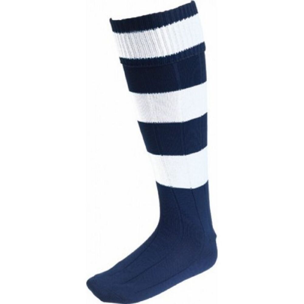 Carta Sport Mens Euro Hooped Socks / White/Navy